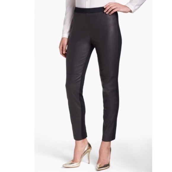 St. John Pants - St. John Luxe Leather Alexa Caviar Skinny Pants